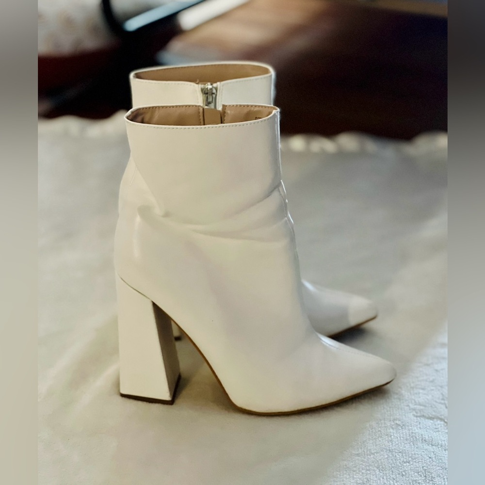 White High Heel Booties
